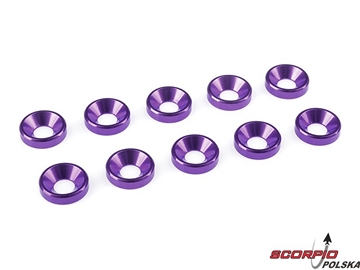 Podkładka pod śrubę stożkową M4 alum fioletowa (10 / GF-0405-042