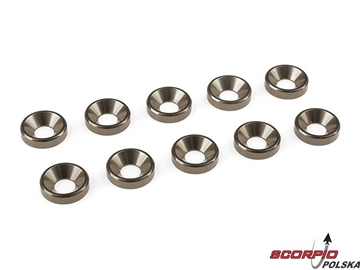 Podkładka pod śrubę stożkową M4 alum czarna (10) / GF-0405-043