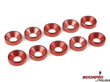 Podkładka pod śrubę stożkową M5 alum czerwona (10) / GF-0405-055