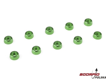 Podkładka pod walc. główkę M2/6mm alum zielona (10) / GF-0406-011