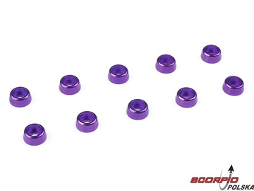Podkładka pod walc. główkę M2/6mm alum fioletowa (10) / GF-0406-012