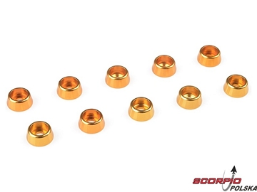 Podkładka pod walc. główkę M2.5/7mm alum złota (10) / GF-0406-020