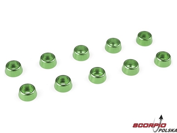 Podkładka pod walc. główkę M2.5/7mm alum zielona (10) / GF-0406-021