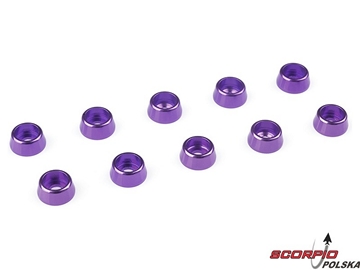 Podkładka pod walc. główkę M2.5/7mm alum fioletowa (10) / GF-0406-022