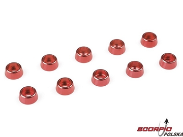 Podkładka pod walc. główkę M2.5/7mm alum czerwona (10) / GF-0406-025