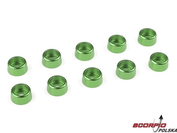 Podkładka pod walc. główkę M3/8mm alum zielona (10) / GF-0406-031