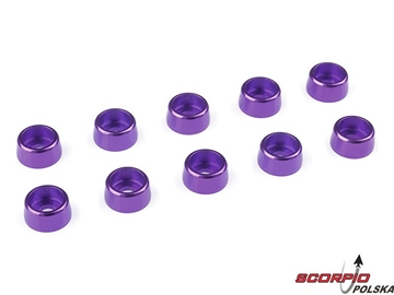 Podkładka pod walc. główkę M3/8mm alum fioletowa (10) / GF-0406-032