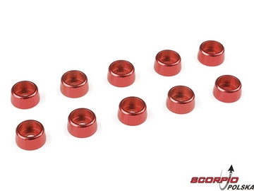 Podkładka pod walc. główkę M3/8mm alum czerwona (10) / GF-0406-035