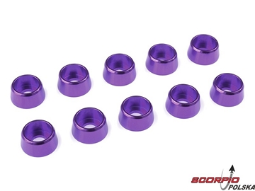 Podkładka pod walc. główkę M4/10mm alum fioletowa (10) / GF-0406-042