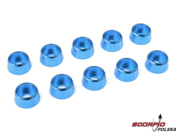 Podkładka pod walc. główkę M4/10mm alum niebieska (10) / GF-0406-044