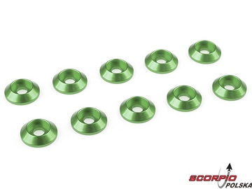 Podkładka pod półk. główkę M3/10mm alum zielona (10) / GF-0407-021