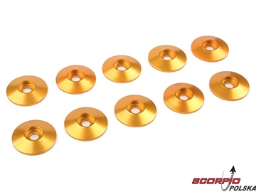 Podkładka pod półk. główkę M3/15mm alum złota (10) / GF-0407-030