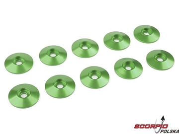 Podkładka pod półk. główkę M3/15mm alum zielona (10) / GF-0407-031