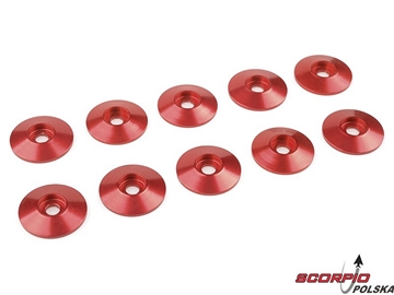 Podkładka pod półk. główkę M3/15mm alum czerwona (10) / GF-0407-035