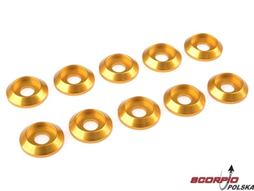 Podkładka pod półk. główkę M4/12mm alum złota (10) / GF-0407-040
