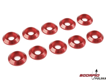 Podkładka pod półk. główkę M4/12mm alum czerwona (10) / GF-0407-045