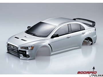 Lancer EVO X - karoseria 190mm pomalowana srebrna Lancer EVO X - karoseria 190mm pomalowana srebrna / KB48004
