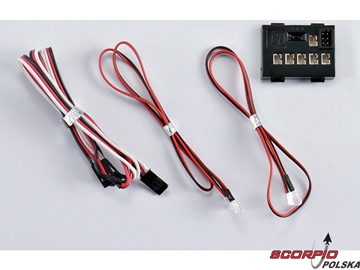 Killerbody zestaw oświetlenia 1:10 4 LED z jednostką sterującą Killerbody zestaw oświetlenia 1:10 4 LED z jednostką sterującą / KB48099
