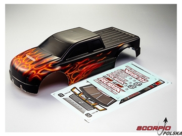 Rubik 1/10 - karoseria zabazowana Flame, naklejki / KB48211