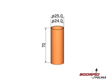 Klima Łącznik 26mm rurek śr. 24mm x 70mm / KL-202407000