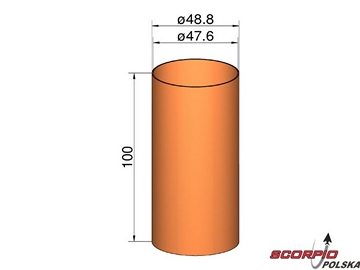 Klima Łącznik 50mm rurek śr. 48.8mm x 100mm / KL-204910000