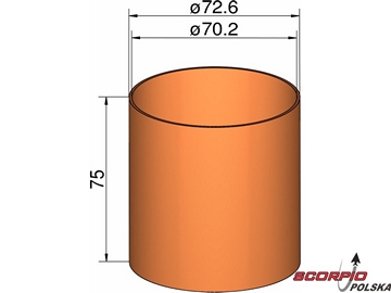 Klima Łącznik 75mm rurek śr. 72.6mm x 75mm / KL-207307500
