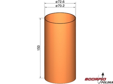 Klima Łącznik 75mm rurek śr. 72.6mm x 150mm / KL-207315000