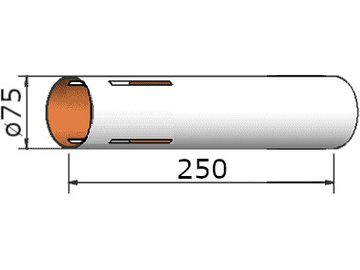 Klima Rurka papierowa 75x250mm 4-rowki / KL-207525004