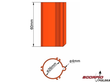 Klima Baza 26mm 3-stabilizatory pomarańczowa / KL-31026303