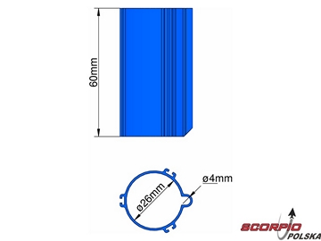 Klima Baza 26mm 3-stabilizatory niebieska / KL-31026306