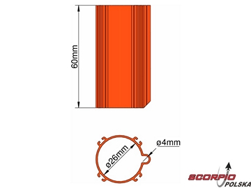 Klima Baza 26mm 4-stabilizatory pomarańczowa / KL-31026403