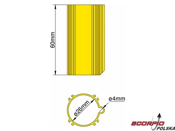 Klima Baza 26mm 4-stabilizatory żółta / KL-31026404