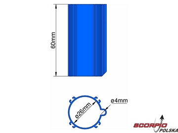 Klima Baza 26mm 4-stabilizatory niebieska / KL-31026406