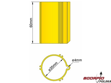 Klima Baza 35mm 3-stabilizatory żółta / KL-31035304