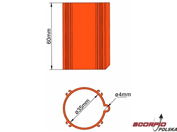 Klima Baza 35mm 4-stabilizatory pomarańczowa / KL-31035403