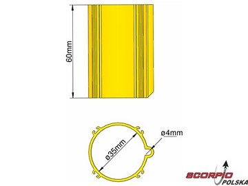 Klima Baza 35mm 4-stabilizatory żółta / KL-31035404