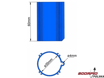 Klima Baza 35mm 4-stabilizatory niebieska / KL-31035406