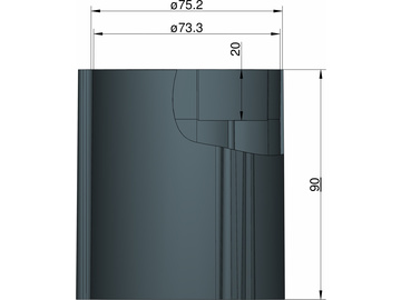 Klima Podstawa 75mm 3-stateczniki czarna / KL-31075300