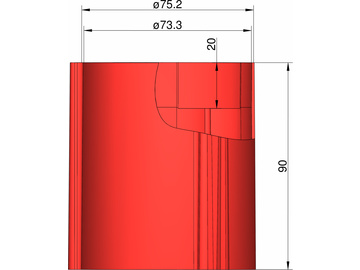 Klima Podstawa 75mm 3-stateczniki czerwona / KL-31075302