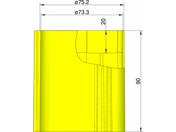Klima Podstawa 75mm 3-stateczniki żółta / KL-31075304