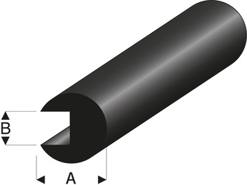 Raboesch profil gumowy ochrana krawędzi śr.6x1.5mm 2m / KR-rb104-32