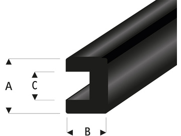 Raboesch profil gumowy U 2x2mm 2m / KR-rb104-50