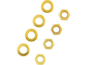 Raboesch nakrętka M4 z podkładką mosiądz (4+4) / KR-rb351-03