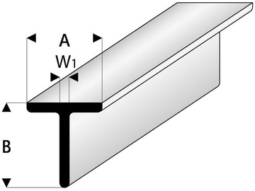 Raboesch profil ASA T 1.5x1.5x330mm (5) / KR-rb413-51-3