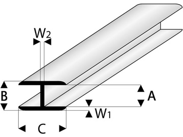 Raboesch profil ASA łączący płaski 1x1000mm / KR-rb450-51