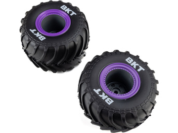 Losi koło z oponą MT, beadlock fioletowy (2): Mini LMT / LOS-4460