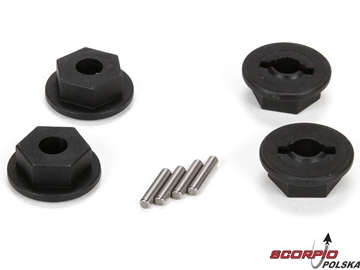 Losi TEN MT: Sześciokąt koła z czopami (4) / LOS232015