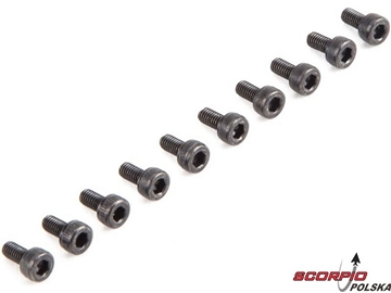 Losi: Śruba Cap Head M3 x 6mm (10) Losi: Śruba Cap Head M3 x 6mm (10) / LOS235003