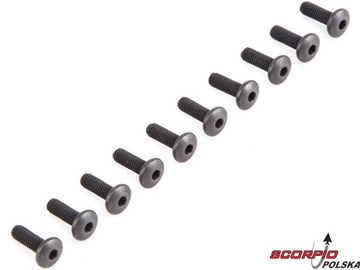 Losi: Śruba Button Head M4 x 12mm (10) / LOS235007