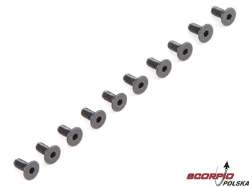 Losi: Śruba Flat Head M2.5 x 5mm (10) Losi: Śruba Flat Head M2.5 x 5mm (10) / LOS235008